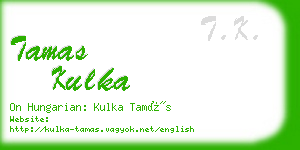 tamas kulka business card